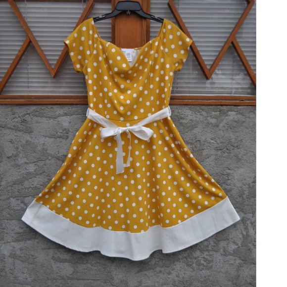 Women's Polka Dot Off Shoulder Dress sweet heart style puls size Summer Dress - Picture 1 of 4